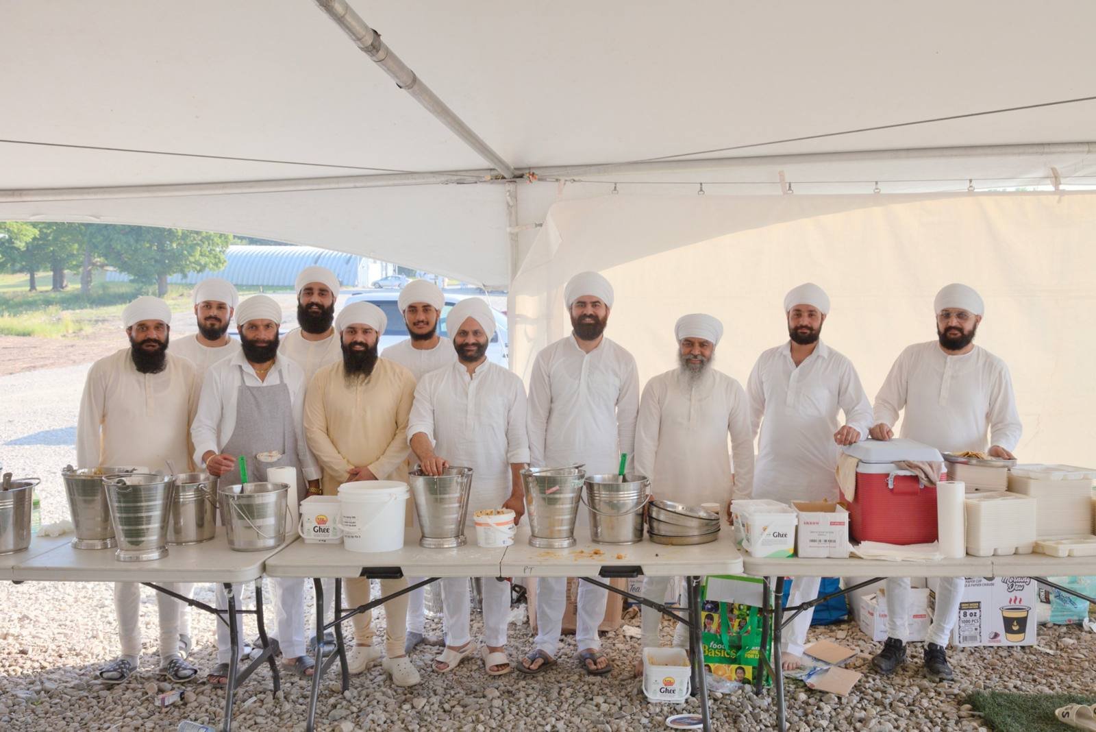 Langar kitchen team under the tent